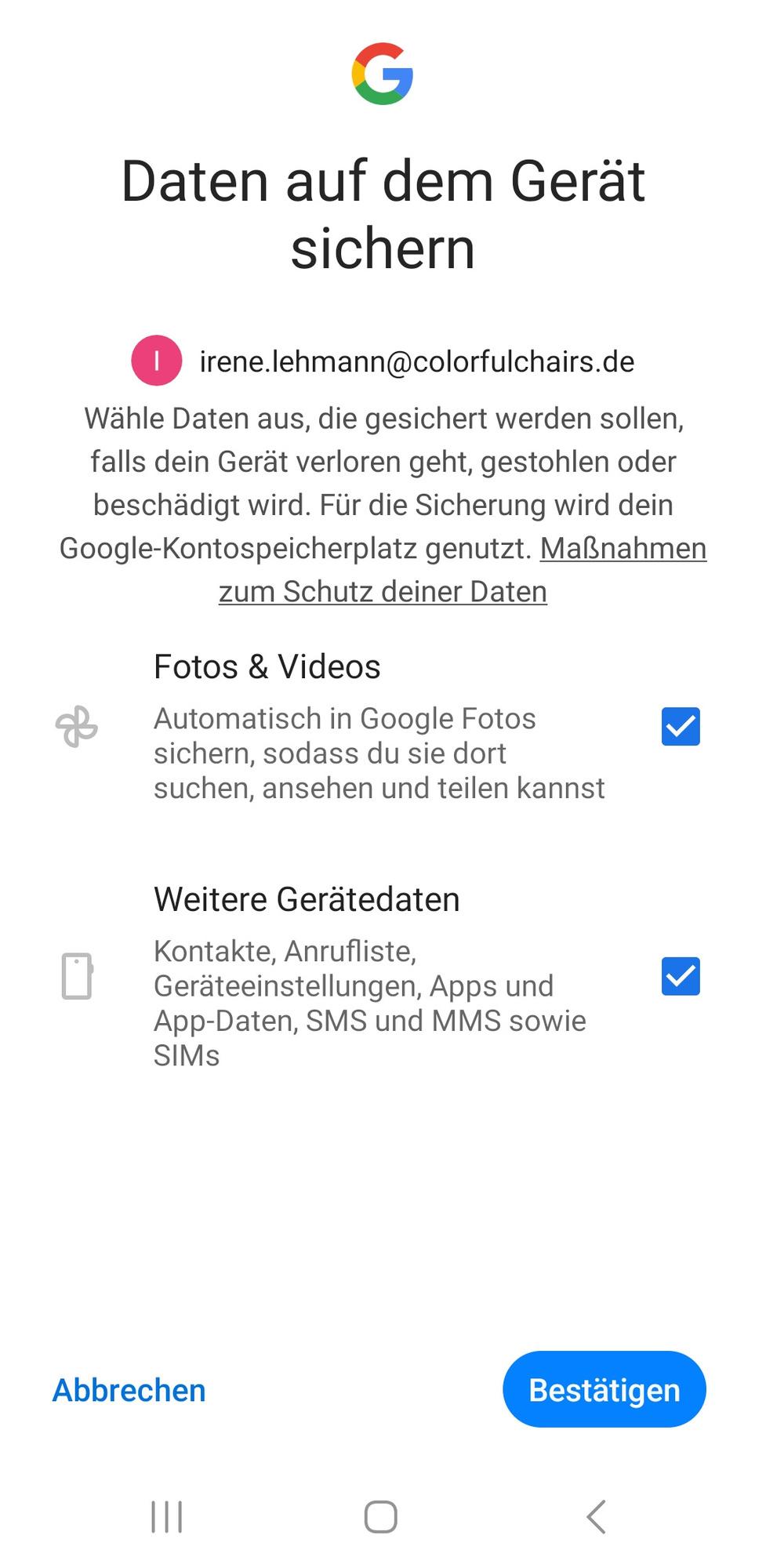 Android Google Konto verknüpfen