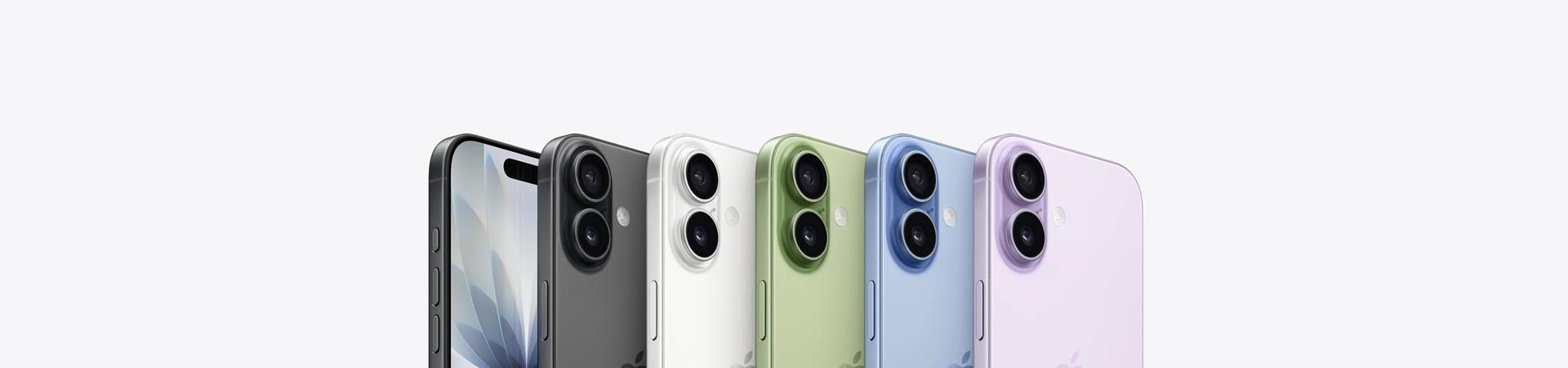 iPhone 17 in mehreren Farben von der Rück- und Vorderseite vor weißem Hintergrund