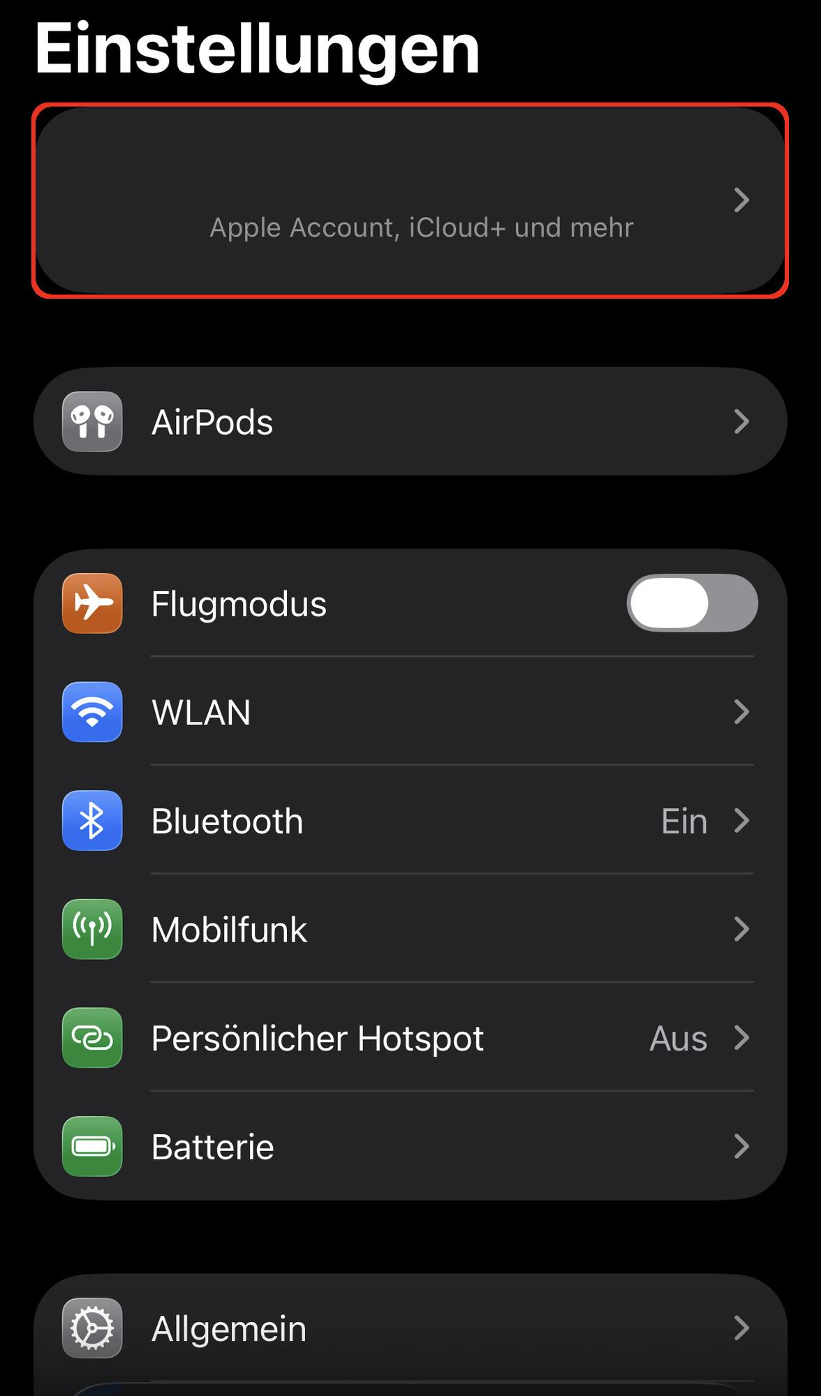 iPhone Apple-ID auswählen