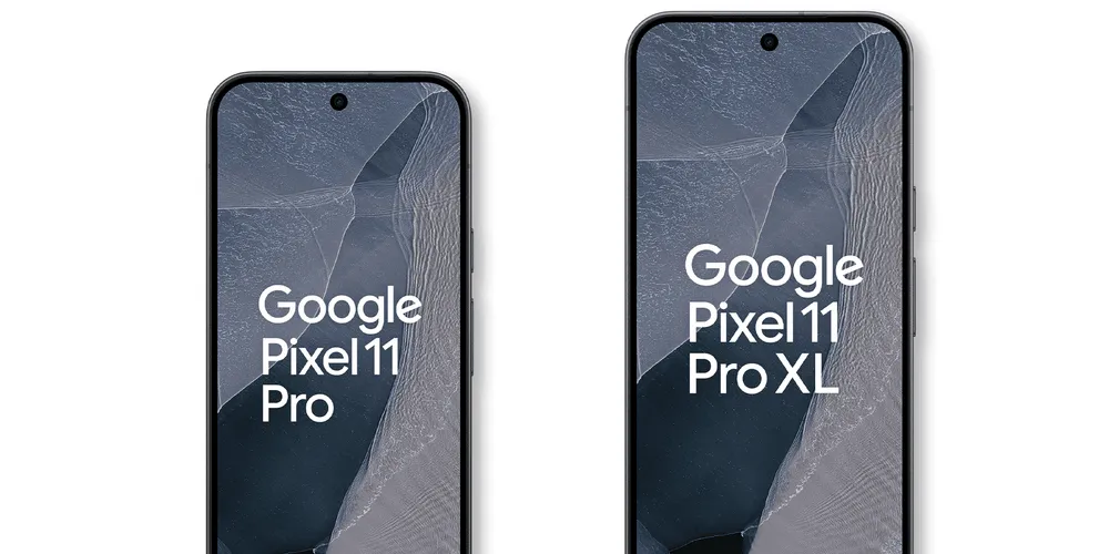 Google Pixel 11 Pro und Pixel 11 Pro XL mit Frontansicht