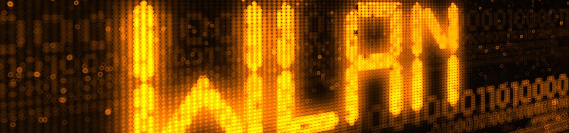 Leuchtendes WLAN-Symbol mit digitalem Code