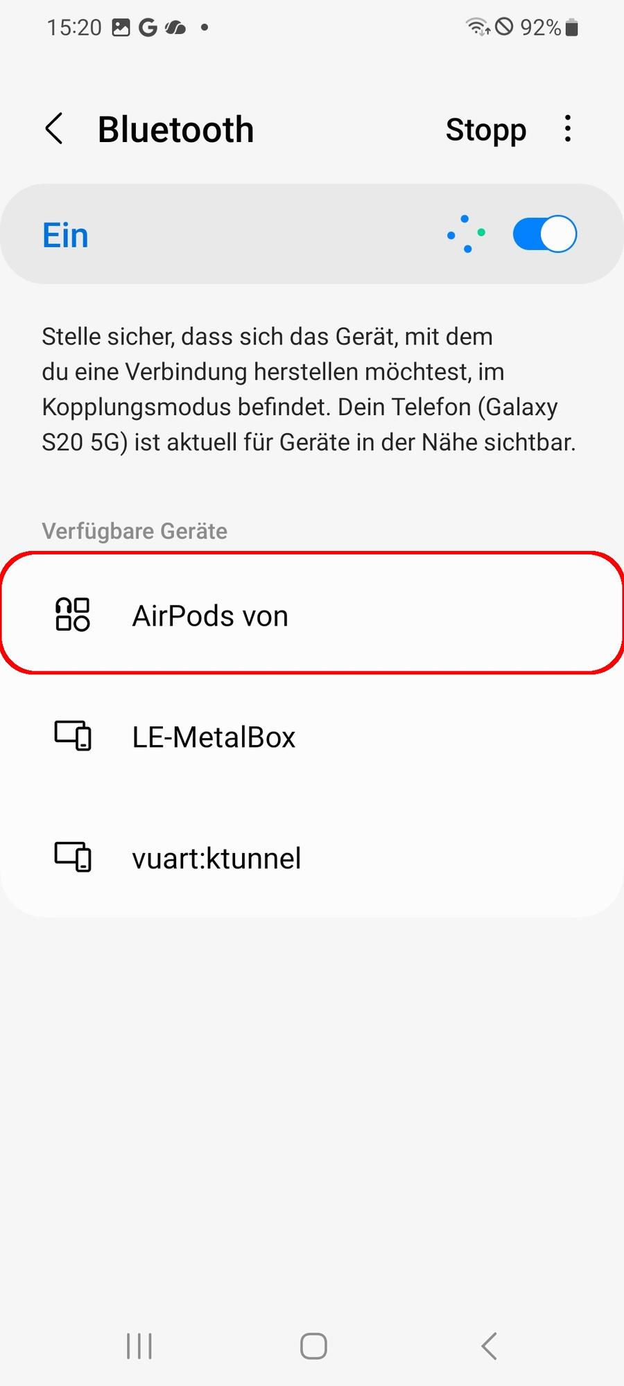 Bluetootheinstellungen