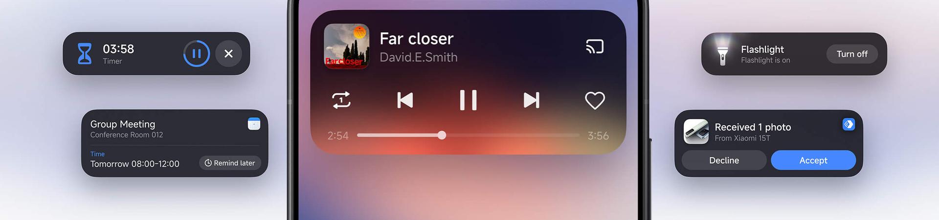 Smartphone mit Xiaomi HyperOS 3 Oberfläche