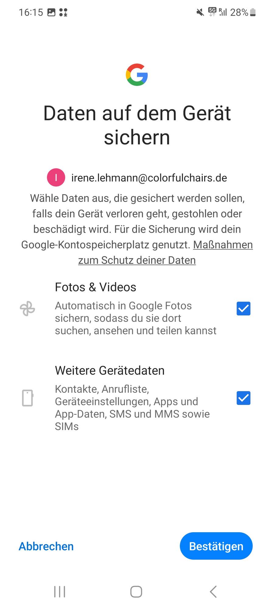Android Google Konto verknüpfen