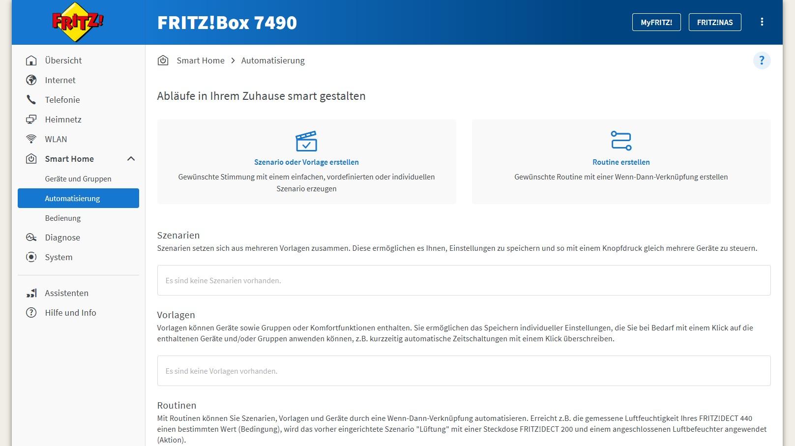 Fritzbox SmartHome verwalten