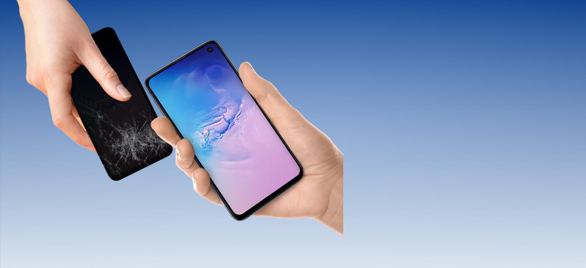 zwei haende halten jeweils ein handy | 1&1 zwei haende halten jeweils ein handy